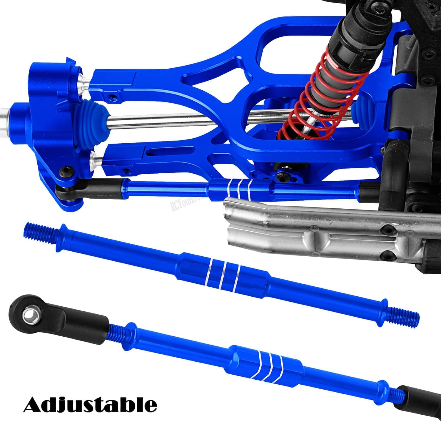 RC Alloy Suspension Arms&Steering Block Knuckle Arm&Shock Tower&Drive Shaft Axles&Push Rod Links&Steering Bellcranks Upgrades Part for 1/10 T-Maxx/E-Maxx,Driveshafts Hops Up,Navy Blue