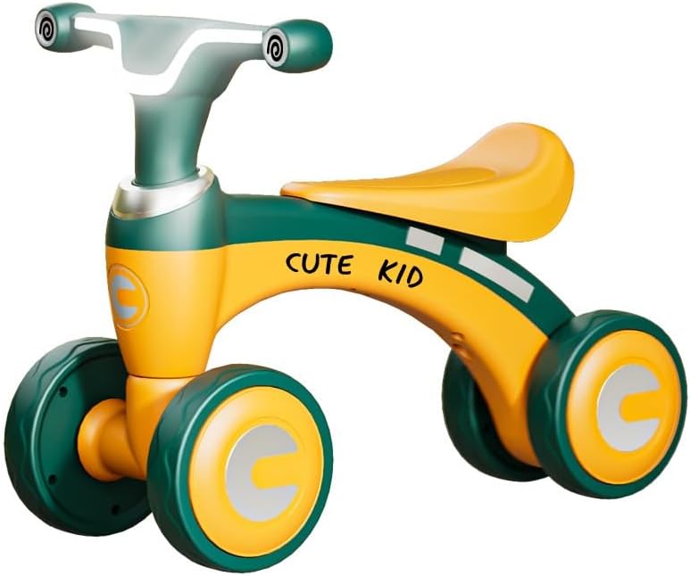 Wiggle Scooter 4 Wheels Toddler First Balance Bike with Music and Lights Ride On Toys for Boys & Girls Birthday Gifts(Green)