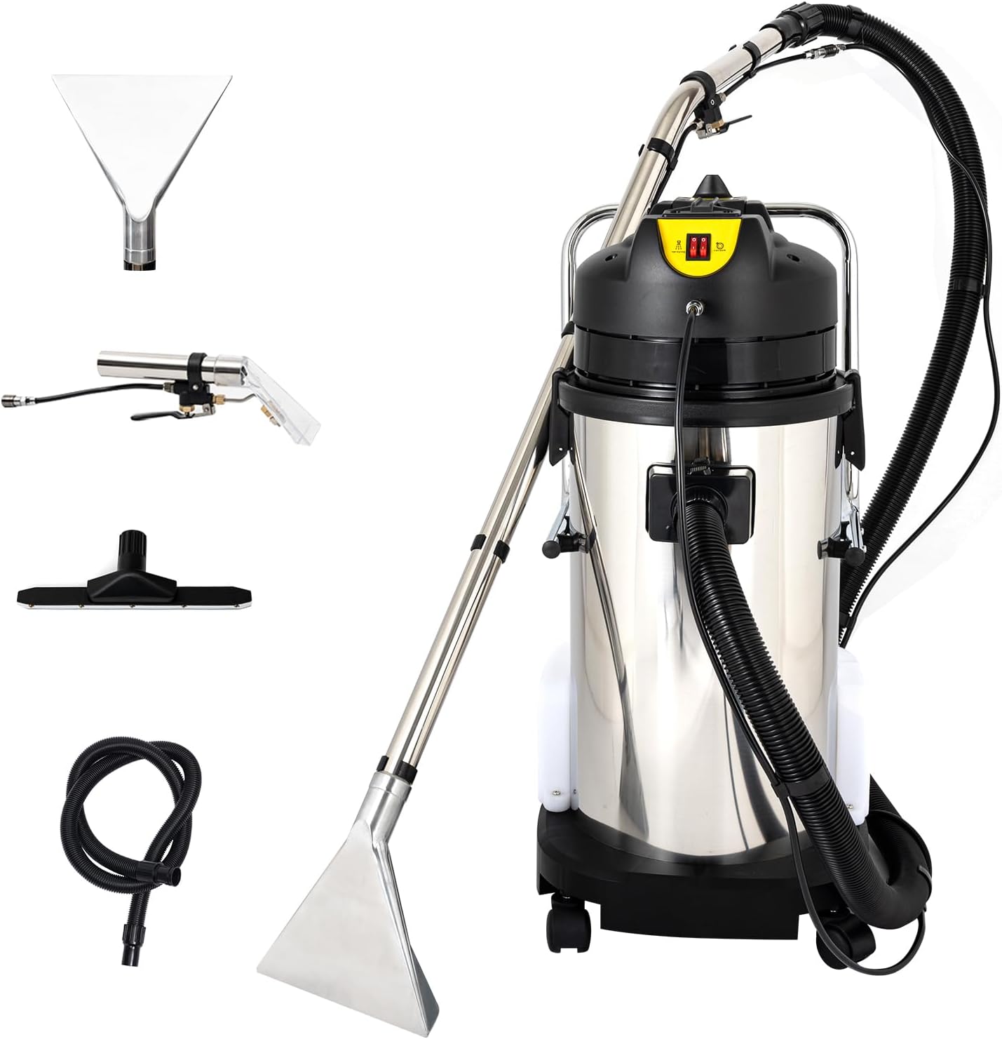 Commercial Carpet Cleaning Machine, 1000W 110V 40L/11Gal Professional Commercial 3 in 1 Carpets Spraying Floor Brush Cleaner Extractor Vacuum Washing Machine Portable Carpet Cleaner(2 packages) (40L)