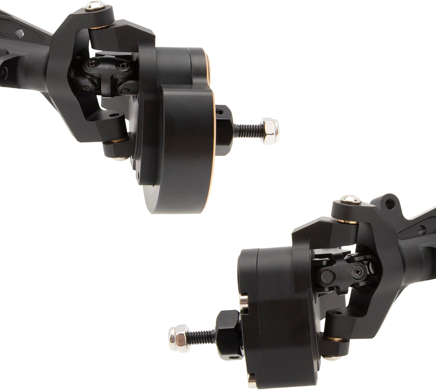 MEUS RACING Capra 1.9 Portal Axles Kit with Isokinetic 3-Section CVDs and Ackerman Steering Structure for Axial Capra 1.9 4X4 and DIY SCX10 SCX10 II Upgrades Parts (Black - 4WS)