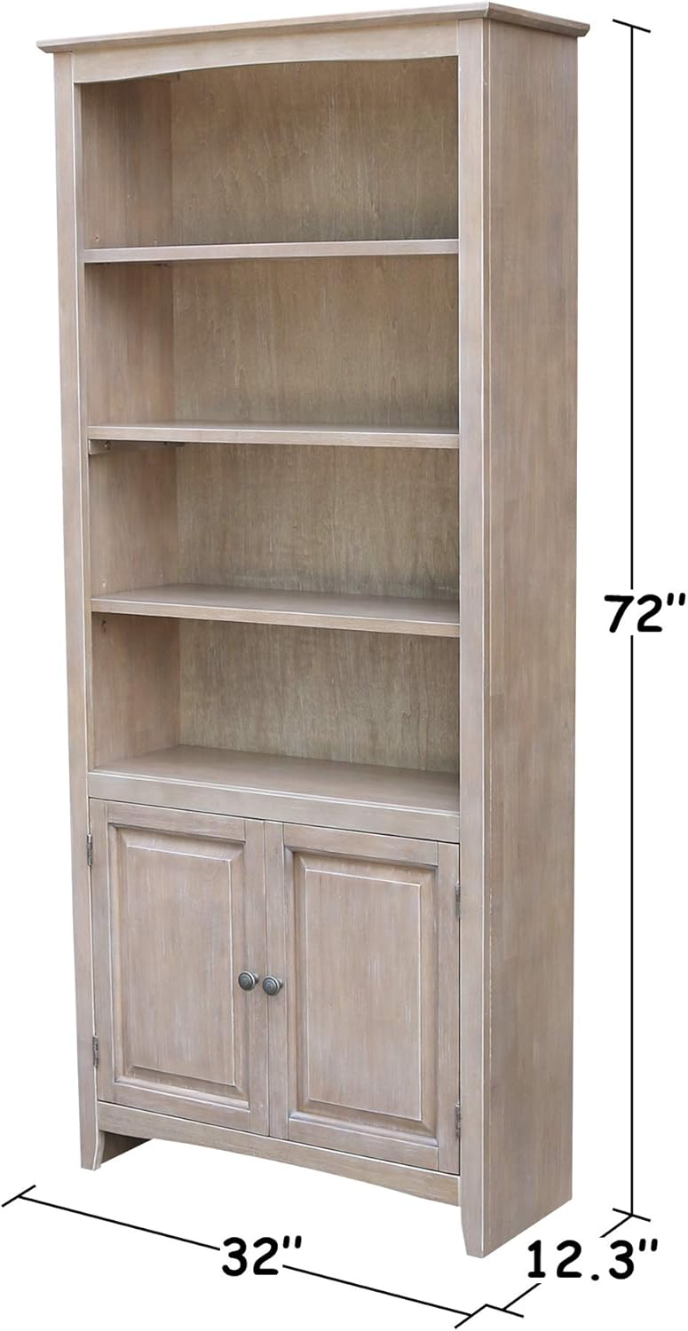 International Concepts Shaker Bookcase-72 H Bookcase, Washed Gray Taupe
