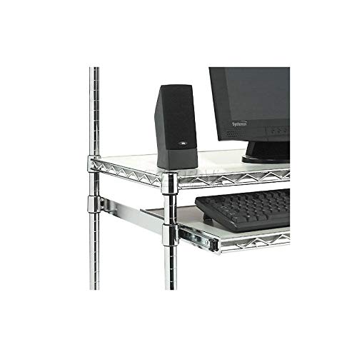 Nexel Commercial Wire Shelf Mobile Computer LAN Workstation, 31.5