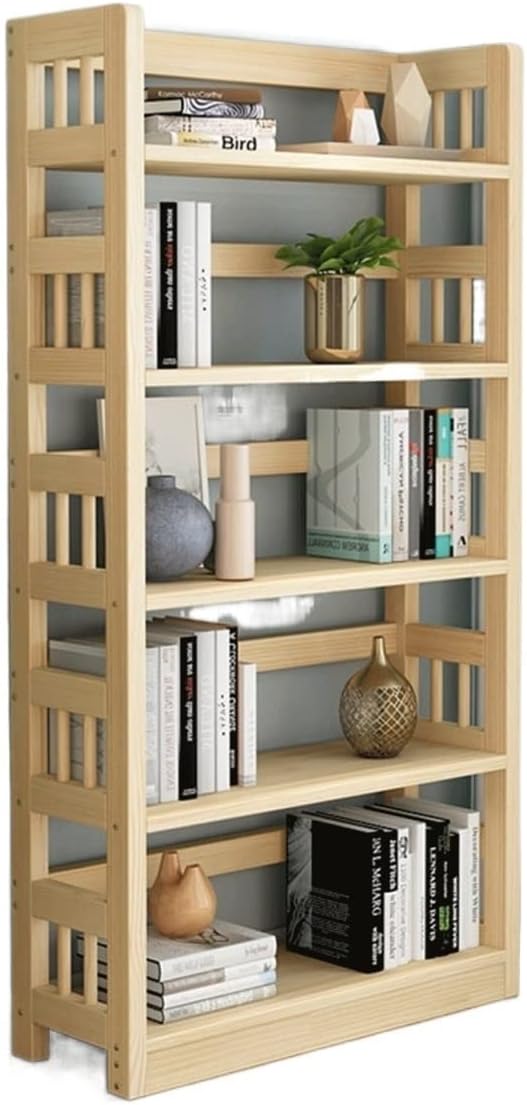 HIHELO Book Case Bookshelf Landing Economic Living Room Shelf Children's Multi-Layer Pine Bookshelf Student Storage Bookshelf Bookshelves (Size : 100cm)