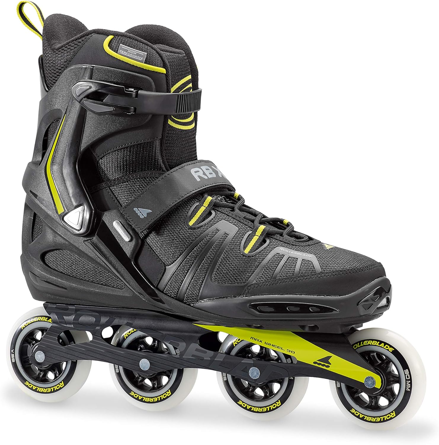 Rollerblade RB XL Men's Adult Fitness Inline Skate, Black and Lime, High Performance Inline Skates