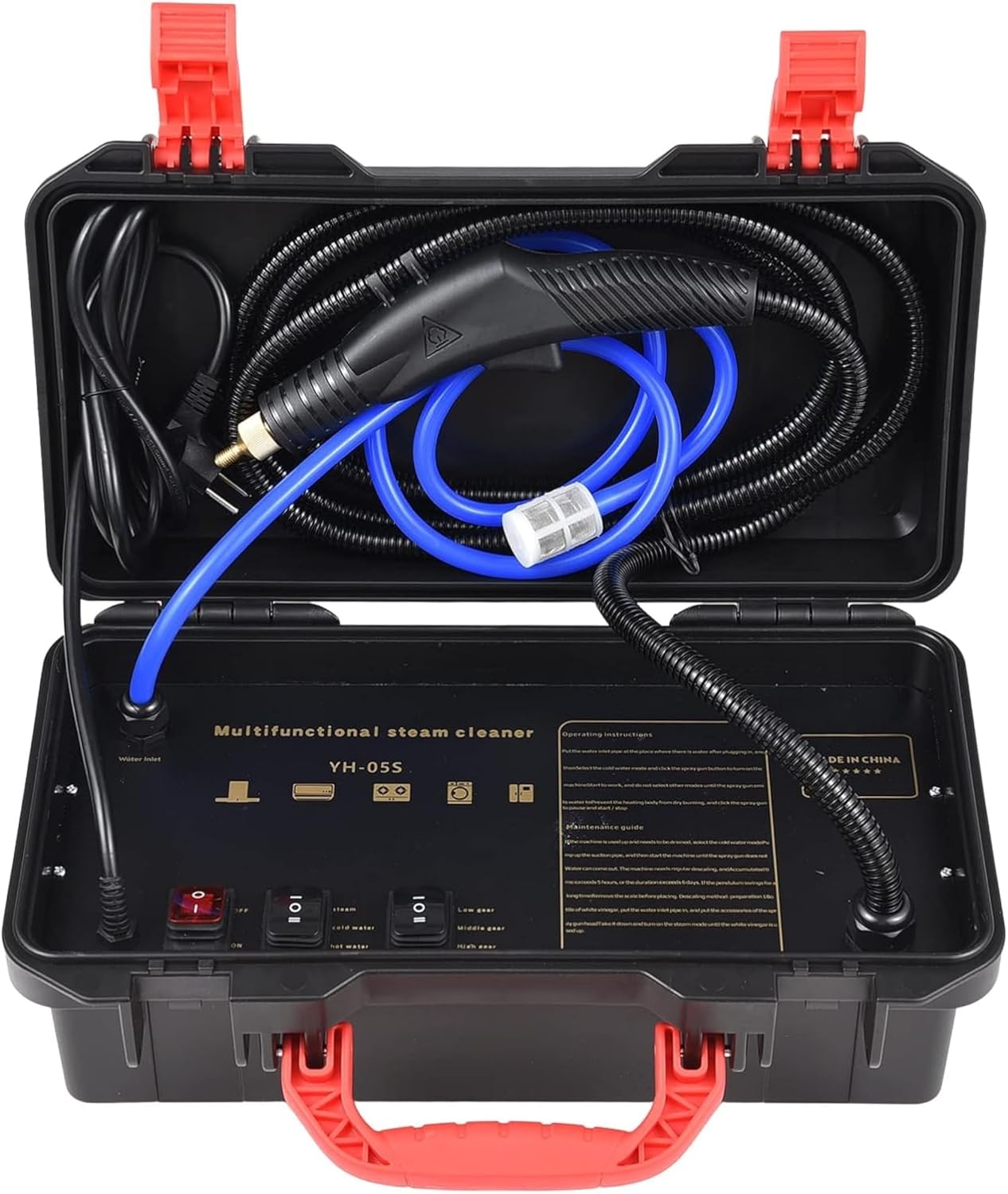 ctamm High Pressure Steam Cleaner for Grout and Tile 230℉ High Heat Steam Cleaning Machine for Home Bed Auto Car Detailing Kitchen Bathroom, 46x30.6x25.5cm