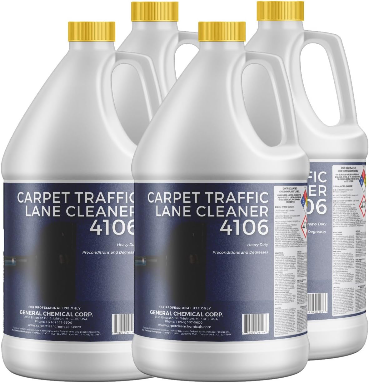 CarpetGeneral Carpet Traffic Lane Cleaner 4106 - Concentrated Carpet Pre Treatment Stain Remover - Incredible Stain Remover - Floor Covering Solution - Ideal for Industrial & Home Rug Cleaning - Case