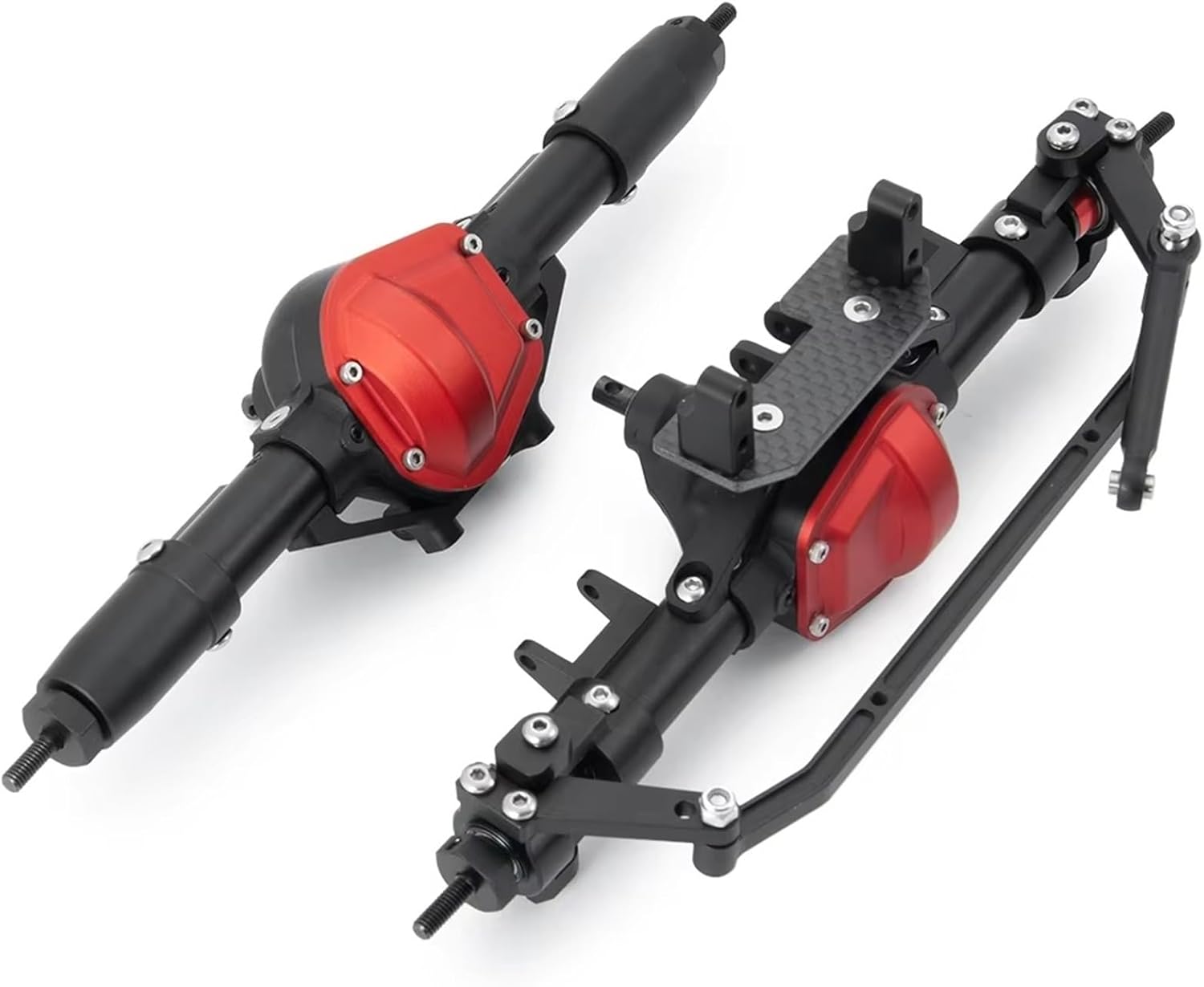 RC Car Parts Compatible with Axial for SCX10 90047 for Wrangler 1/10 RC Crawler Car Accessories Aluminum Alloy Front Rear Axle Portal Axle(Rear and Front)