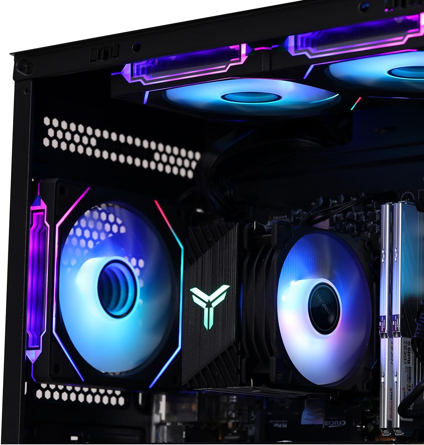 MXZ Gaming PC Computer R5 7500F, RTX4060, 8GB*2 DDR4, NVME 1 T, B650,6RGB Fans,Windows 11 Pro Ready to use, Gamer Desktop Computer(R5 7500F| RTX4060)