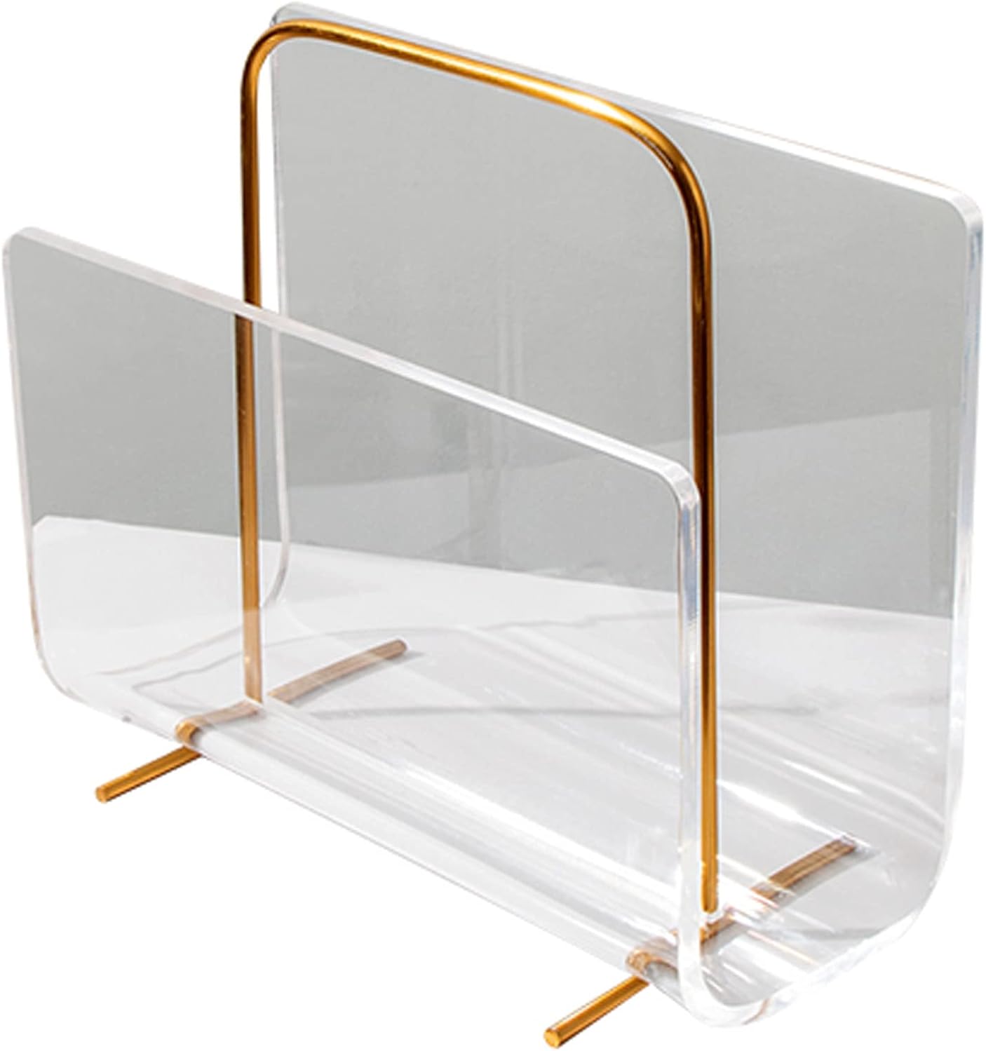 PEAKPT Acrylic Home Decorative Shelf Bookcase, Bookshelf Storage Rack Organizer, Acrylic Modern Display Rack,11.8x5.9x7.9in,Clear