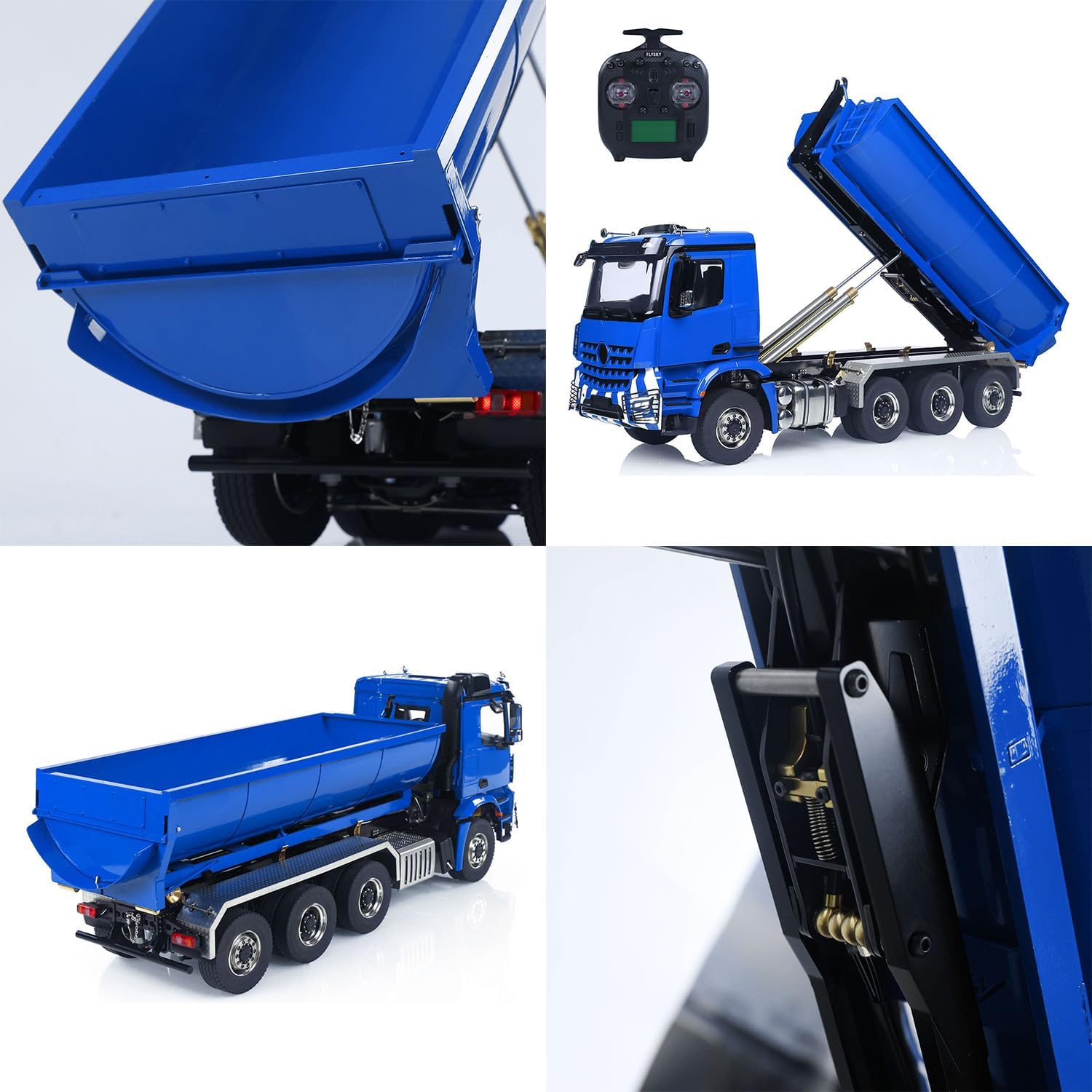 TOUCAN RC HOBBY 8x8 1/14 Hydraulic Remote Control Full Dump Truck BZ 3363 RC Roll On Off Tipper Metal Chassis Rail Differential Lock No Battery for Adult