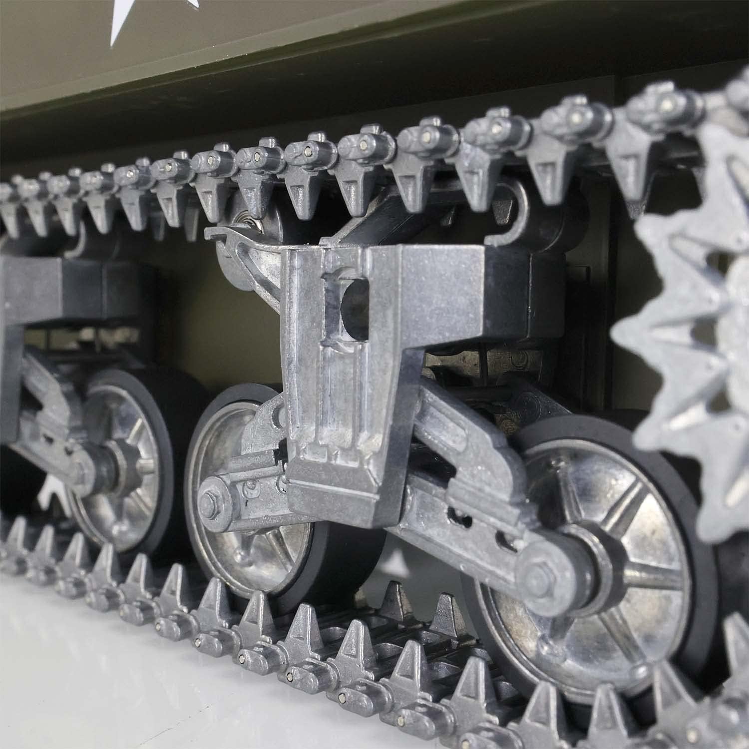 TOUCAN RC HOBBY Henglong 1/16 Customized 7.0 M4A3 Sherman RC Tank 3898 Barrel Recoil 360° Metal BB Airsoft That Shooting BB Bullets