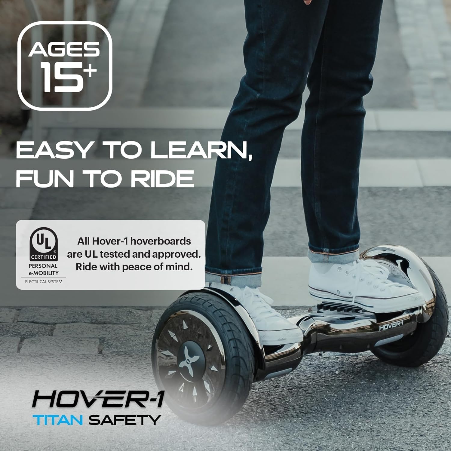 Hover-1 Titan Electric Self Balancing Scooter with 8MPH Top Speed, 8 Mile Range, 3.5HR Full-Charge, Built-In Bluetooth Speaker, Rider Modes: Beginner to Expert