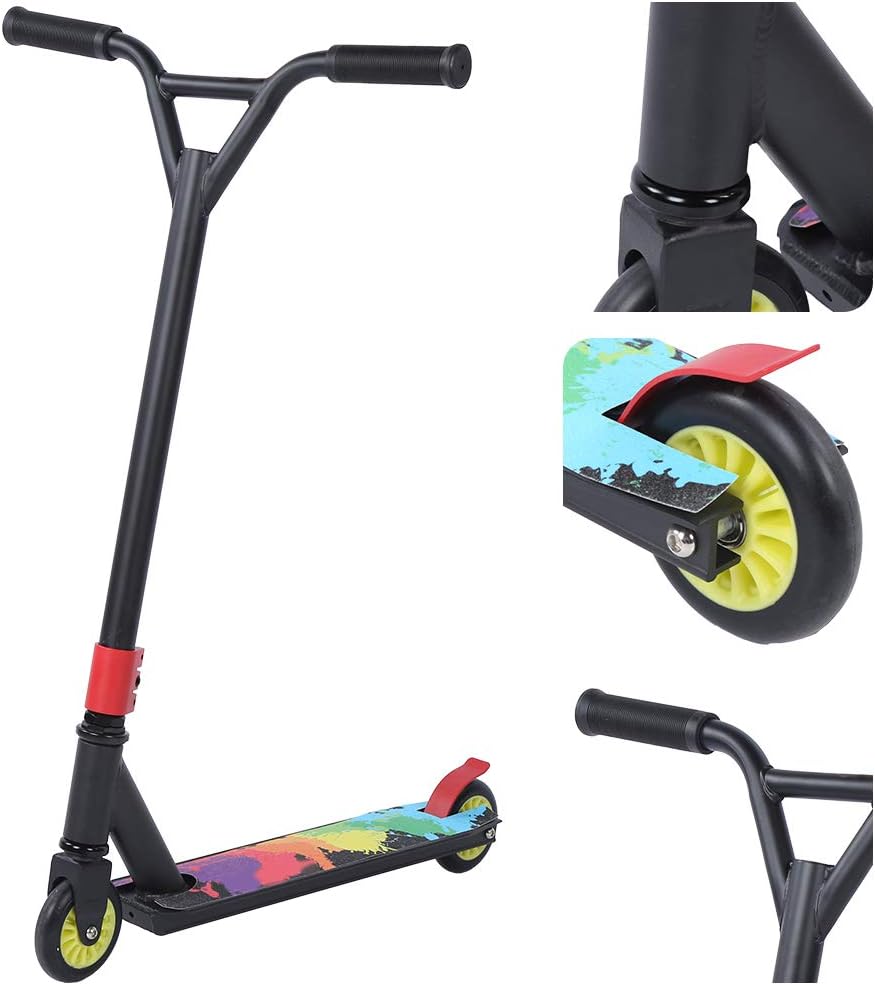 Portable Stunt Scooter, Adult Scooter Set with Aluminum y Wheels, Black for Commuting and Adviation Aluminum