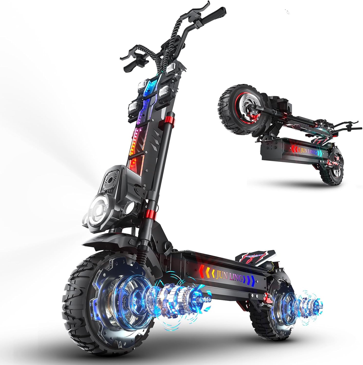 YING LU JL86 PRO 10000W All-Terrain Electric Scooter for Adults with 60V 40Ah Battery for 55MPH & 75+Miles Range. E Scooter with Detachable Motor and 13