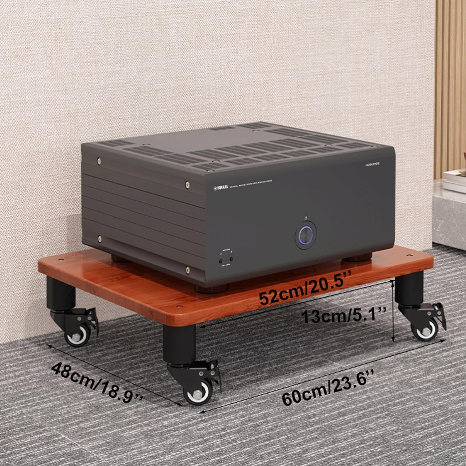 XMFBSY Medios Audio Rack Tower with Wheels Home Stereo System Entertainment Components Cabinet Heavy Duty Audio-Video Media Stand for Home Office Theater Organizer(Black