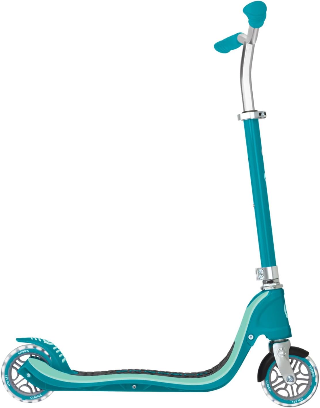 Globber Flow 125 Lights Kick Scooter, Ruby, Adjustable, Light-up Wheels