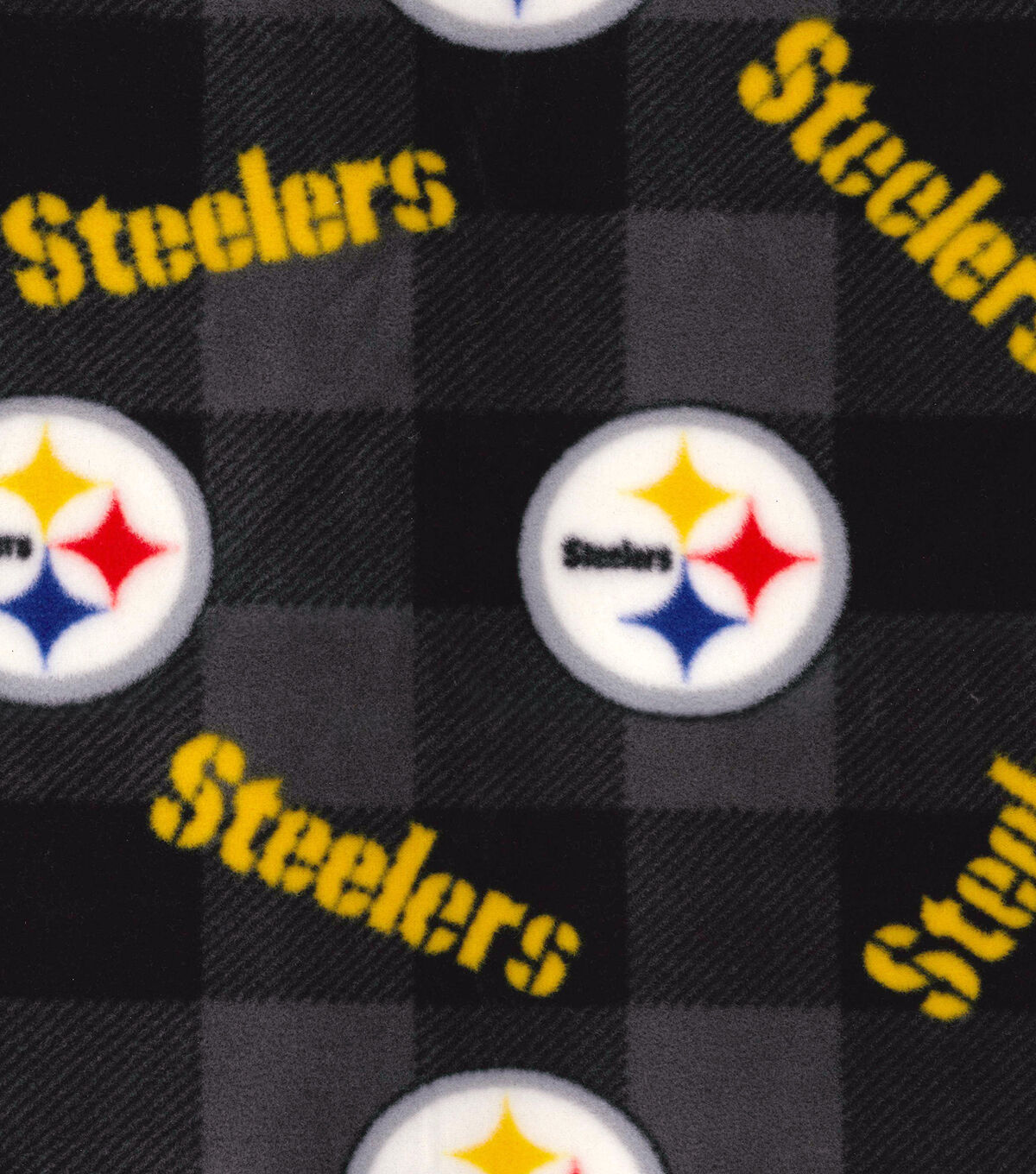 Fabric Traditions Pittsburgh Steelers Fleece Fabric Buffalo Check
