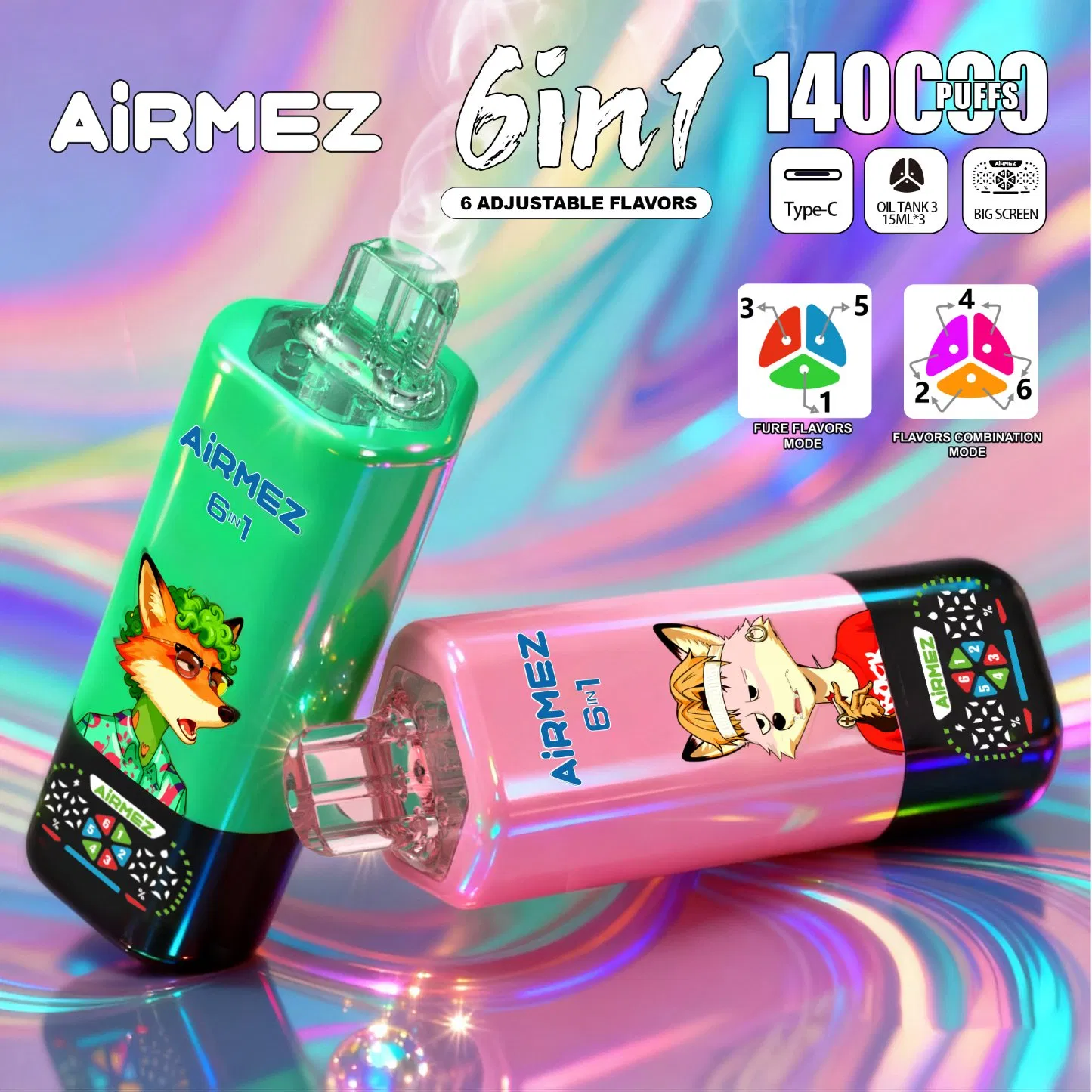 🔥AIRMEZ FOX 140K 6 in 1 (10pcs) - MYEU VAPES
