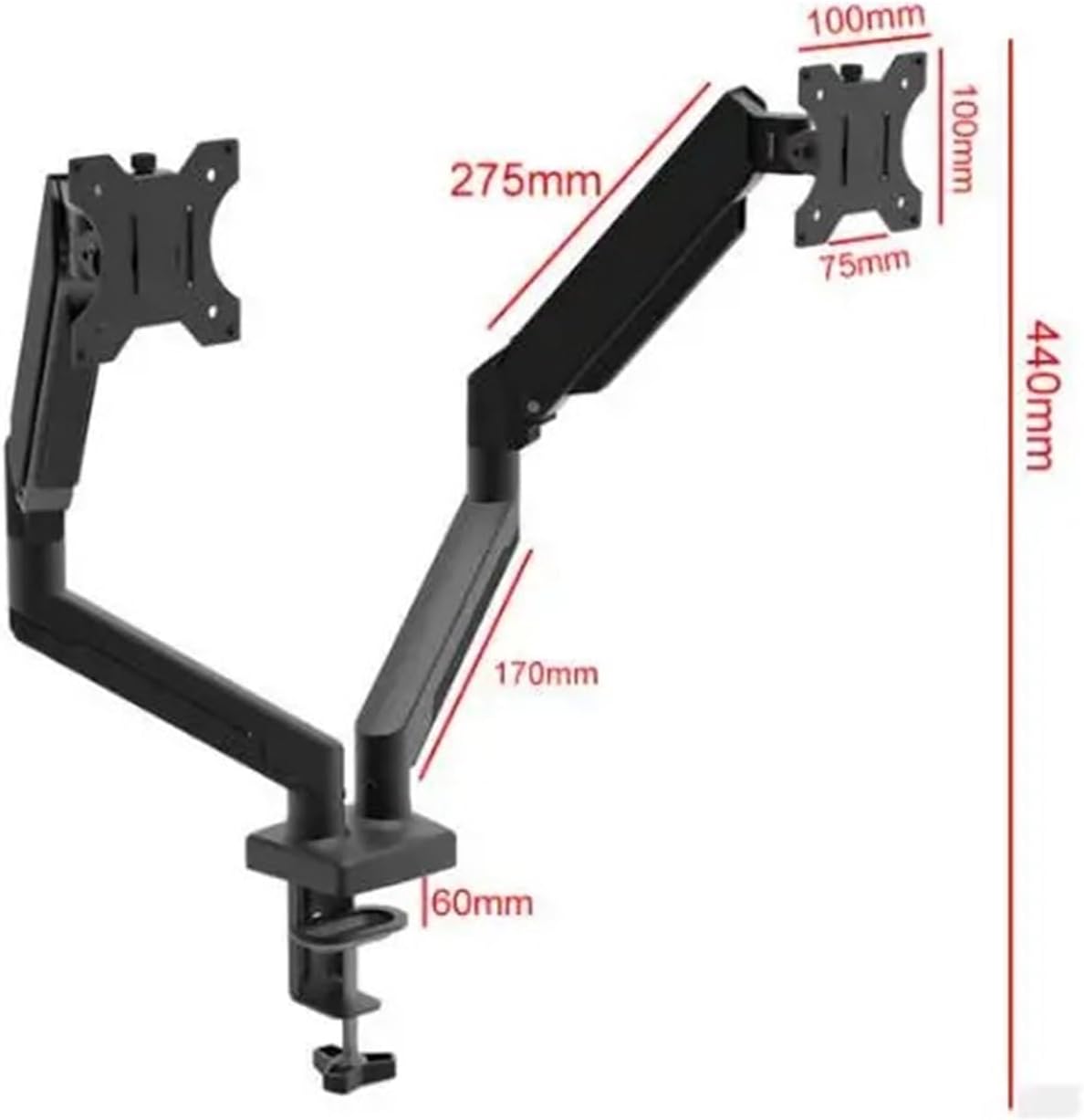 Dual Monitor Stand, Supports up to 32 inches, Each Screen can Bear 19.8 pounds, Computer Desk Stand, Adjustable Gas Spring, 360° Rotation