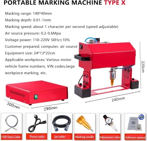 Portable Pneumatic Metal Engraving Machine - VIN & Engine Number Stamping Tool, Handheld Chassis Marker for Heavy Metal Parts Like Car Chassis and Components