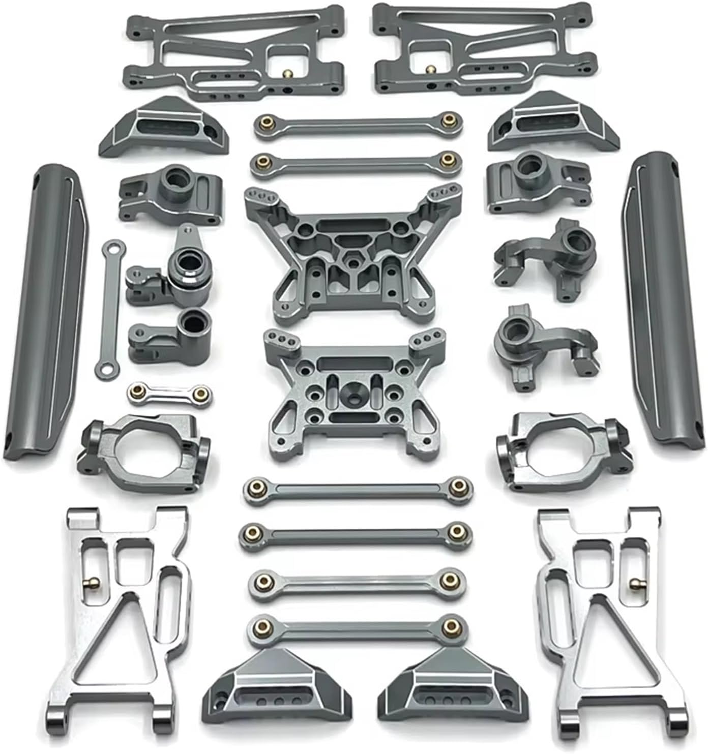 Compatible with MJX 10208 for Monster 1/10 RC Car Parts Replacement Accessories Spare Metal Upgrade and Modification Kit Package RC Car Part Accessories(Gray)