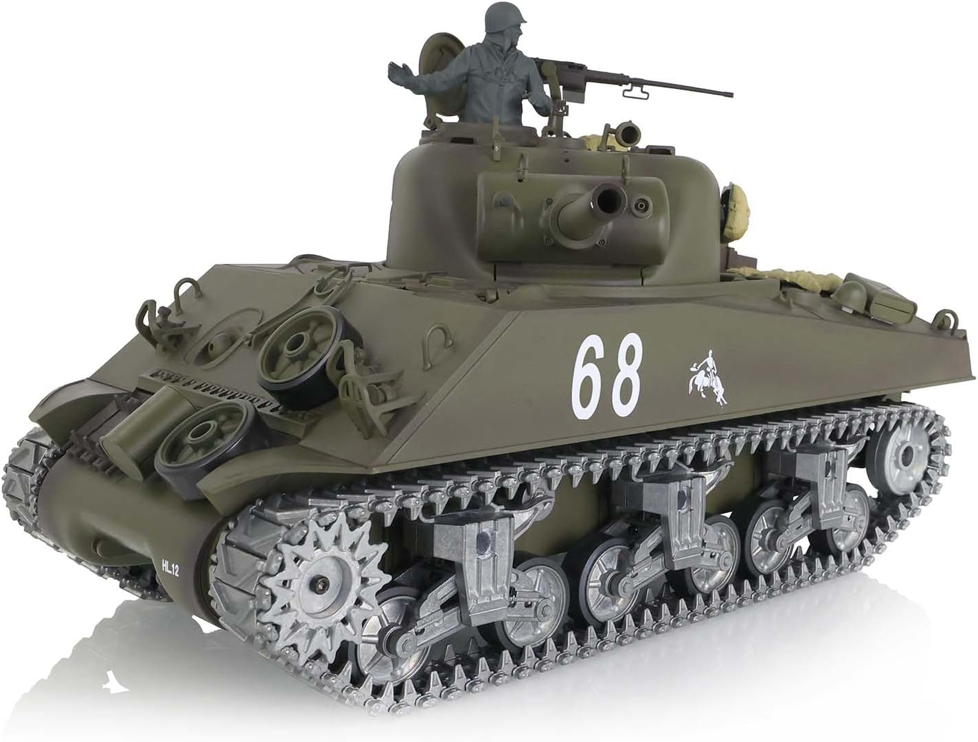 TOUCAN RC HOBBY Henglong 1/16 Customized 7.0 M4A3 Sherman RC Tank 3898 Barrel Recoil 360° Metal BB Airsoft That Shooting BB Bullets