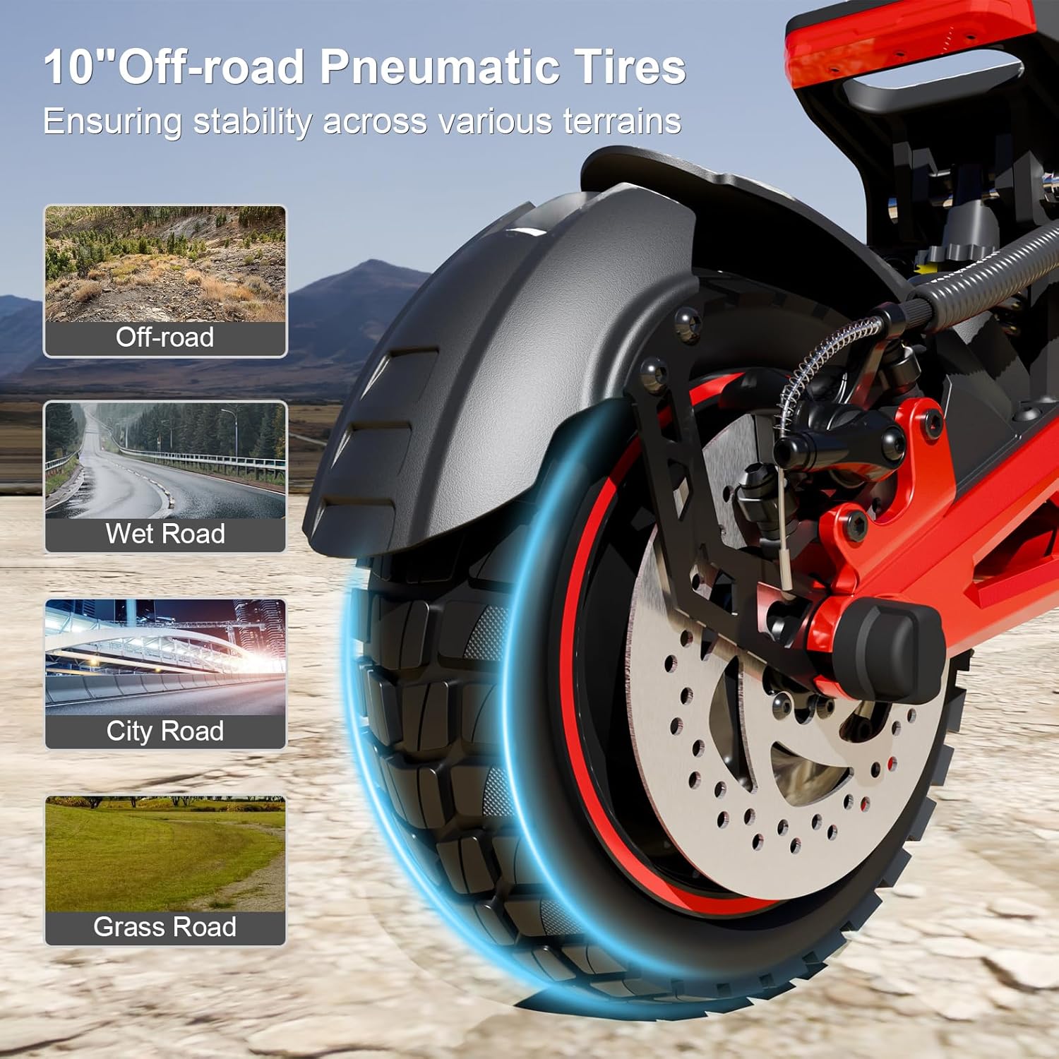 Adults Electric Scooter Escooter 1600W Motor 31MPH Top Speed 31 Miles Long Range 10