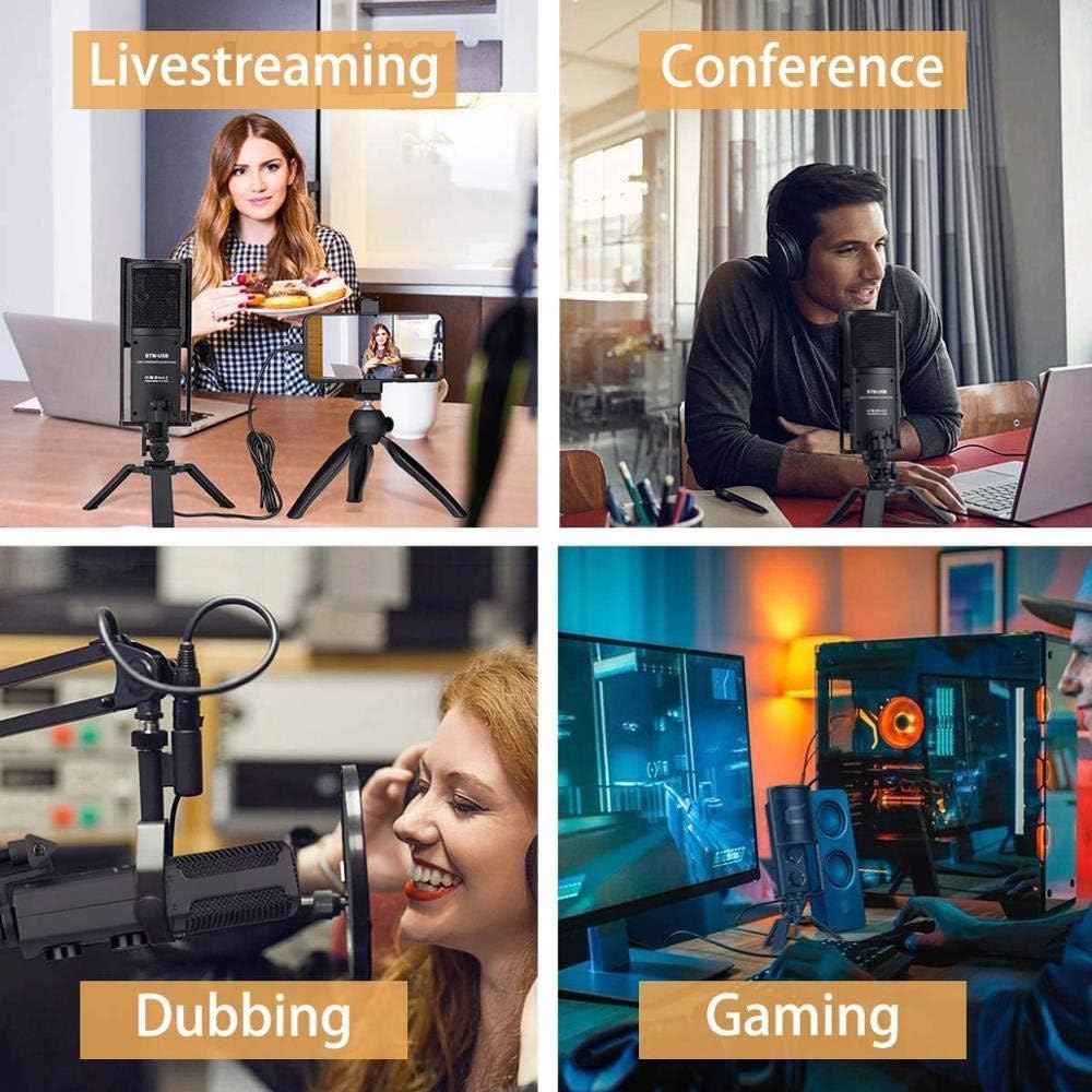 USB Condenser Microphone for USB Type C Smartphone/Computer, Studio Recording Microphone for Live-Stream, Podcaster