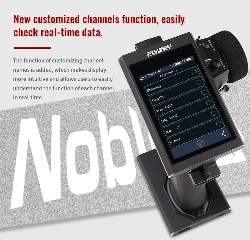 Flysky Noble NB4+ 2.4G 8CH Color IPS Touch Screen Radio Transmitter with FGR4S Receiver for RC Car Boat