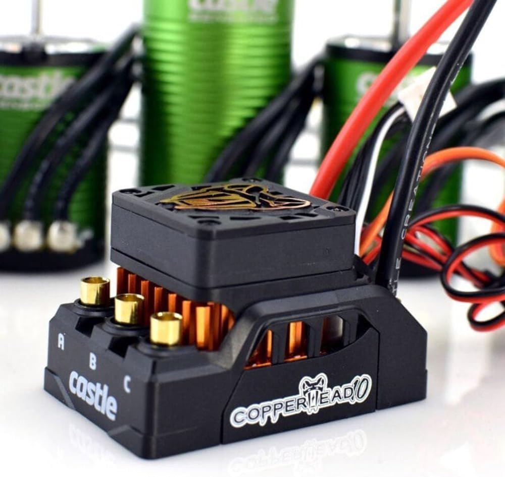 Castle Creations Copperhead 10 Sensored ESC & 1415-2400Kv Motor Combo 5mm Shaft CSE010016616 Electric Motors & Accessories