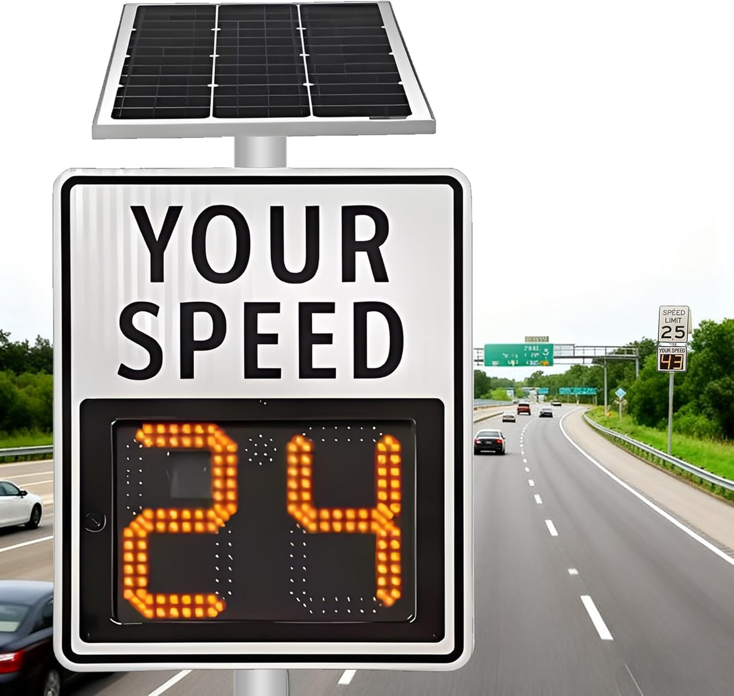 Solar-Powered Radar Speed Display Sign - 24
