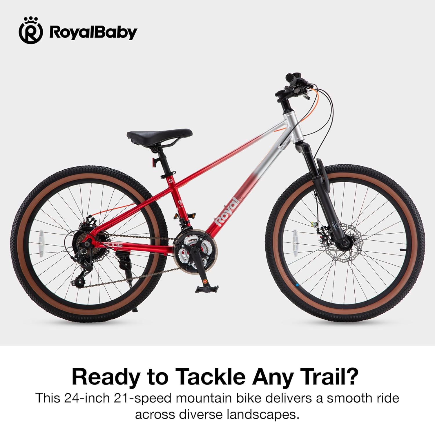 RoyalBaby Kids Mountain Bike for Boys and Girls, Ultra-Light Aluminum 20-26 Inch Wheel Bicycle for 6-14 Years Old Children, 7/21-Speeds Drivetrain