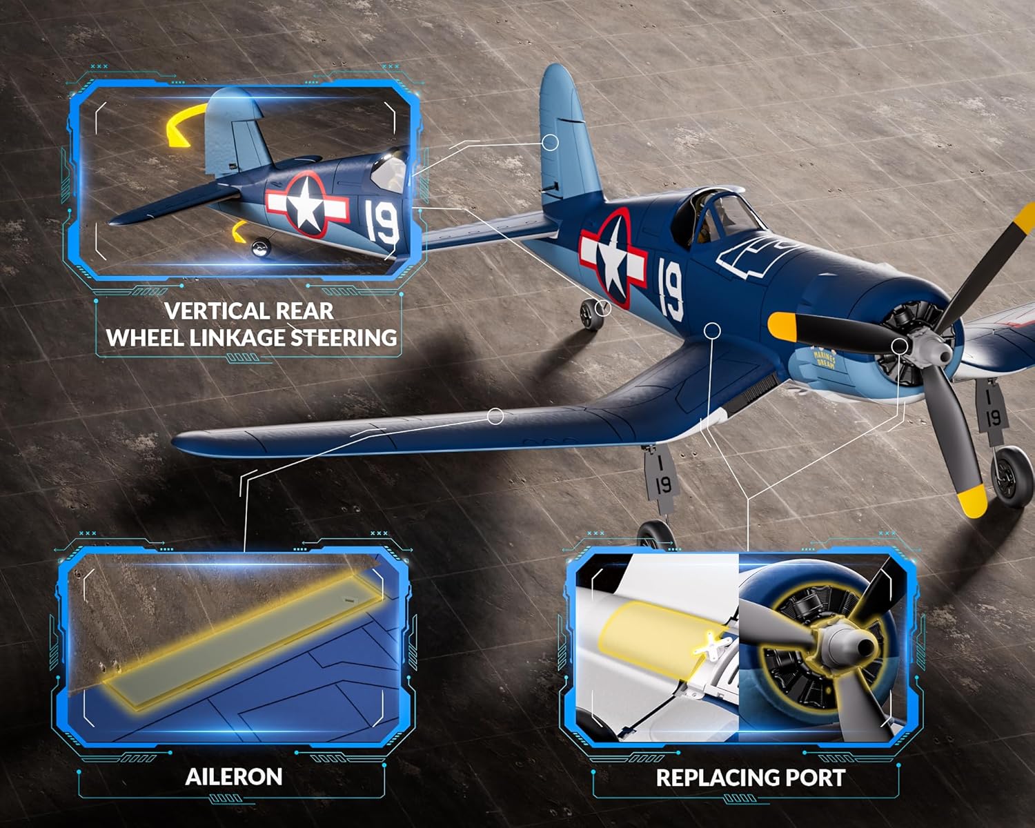 VOLANTEXRC Brushless RC Plane, 4 Channel Remote Control Airplanes with 6-Axis Gyro,3 Modes & Aerobatics, 2.4GHz Radio Controlled Aircraft for Beginners & Adults