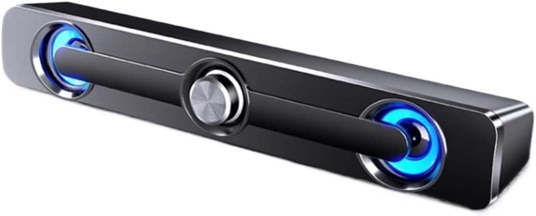 Computer Audio System with Microphone, Desktop Home Long Small Speaker, Wired