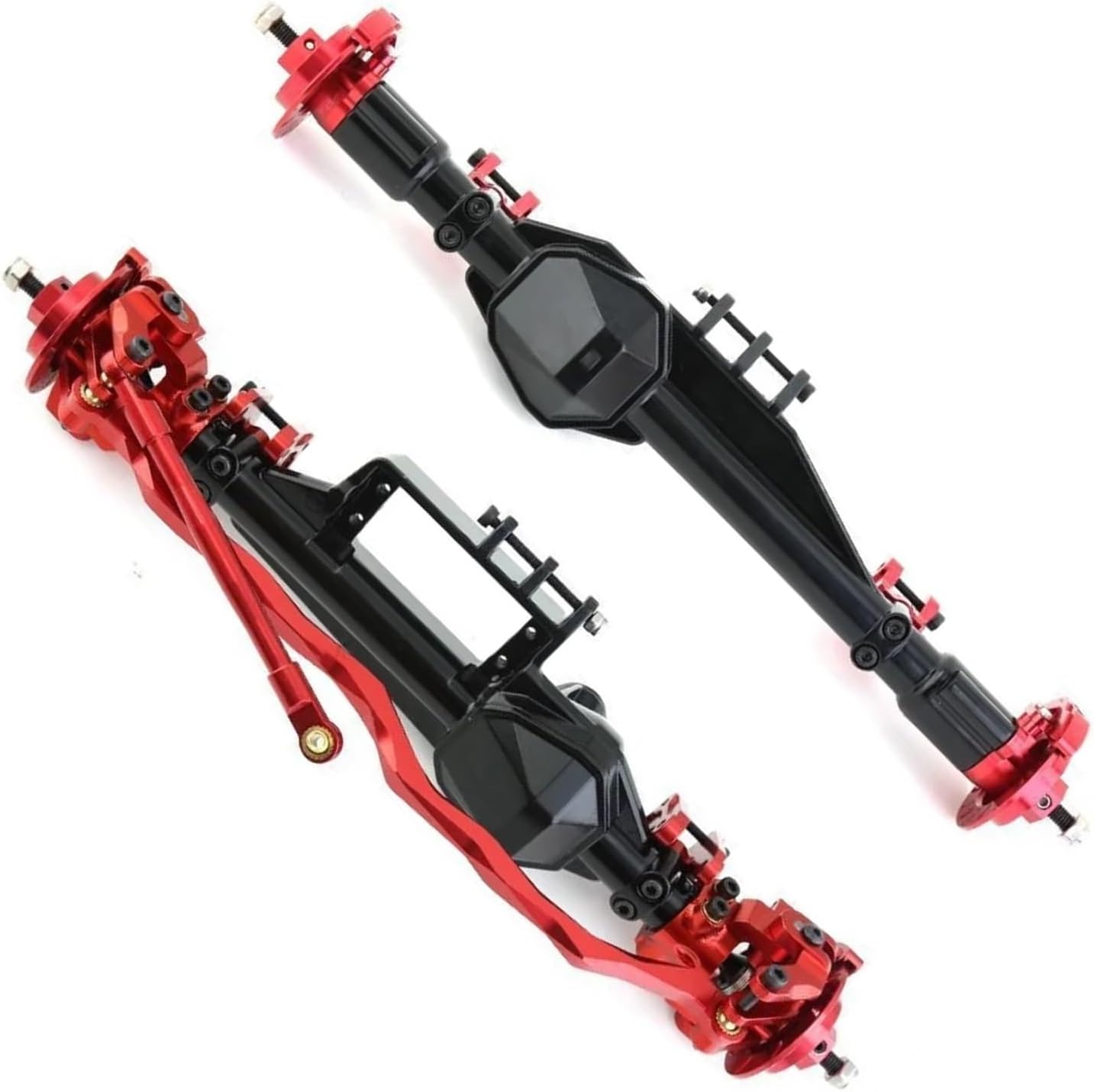 RC Vehicle Axles Compatible with Axial for RBX10 for Ryft 1/10 RC Crawler Car Upgrade Parts Accessories RC Crawler Car Metal Front and Rear Axle(1,1 Set)