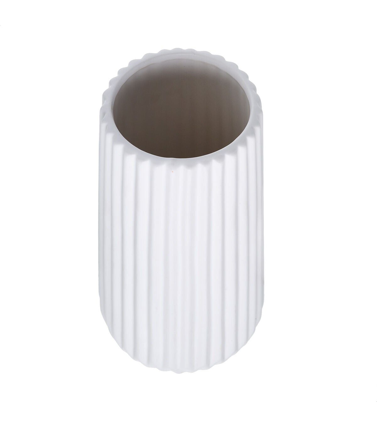 10'' Beige Grooved Ceramic Planter by Bloom Room