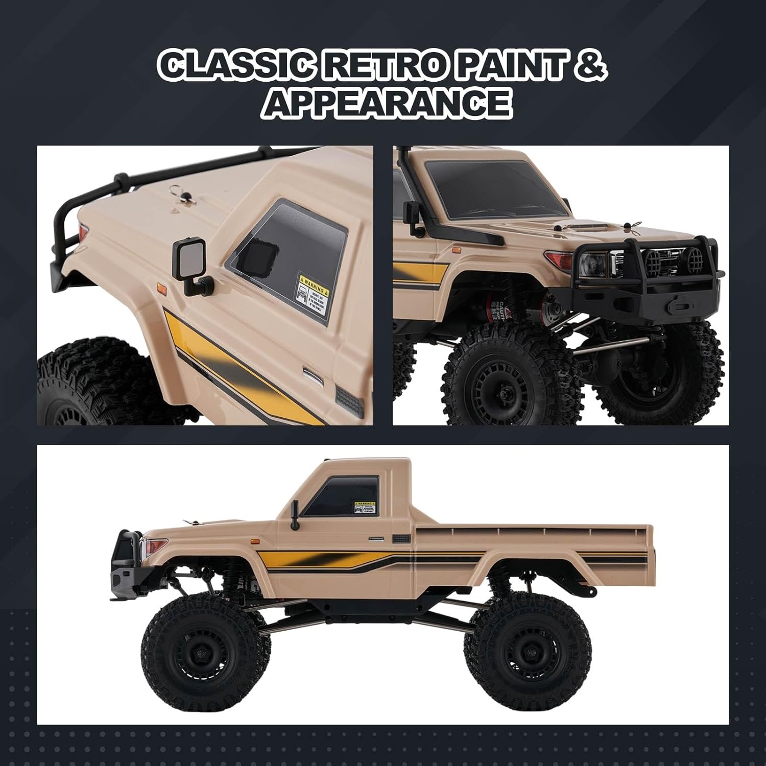 EAZYRC YKHOBBY 1/10 Scale 4X4 RC Rock Crawlers- LC79 Style 4WD Off-Road RC Rock Trucks, Manual Diff Locks, 2-Speed Transmission, Upgradeable Brushed Motor, 4WD Off-Road RS for Adults & Teens