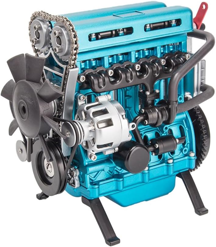 Kooteyybhyy Engine Model Kit That Works, L4 3D Metal Turbocharged Inline-Four Car Internal Combustion Engine Model, Educational and Intellectual Collectible Toy (364+PCS)