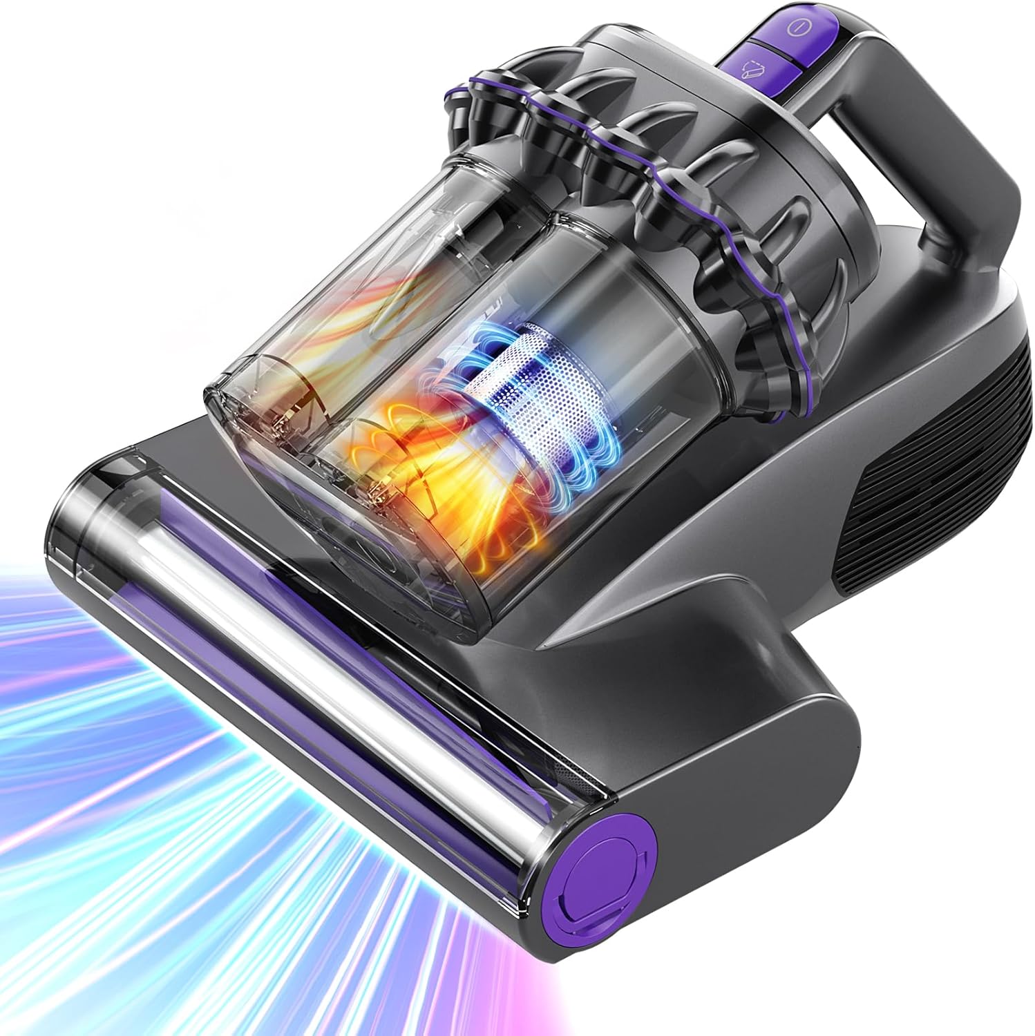 VOCESOR Mattress Vacuum Cleaner, Anti-allergen Bed Vacuum Cleaner with UV-C Light & High Heating Tech, 16Kpa Suction 600W Powerful Handheld Vacuums for Dust & Pet Hair