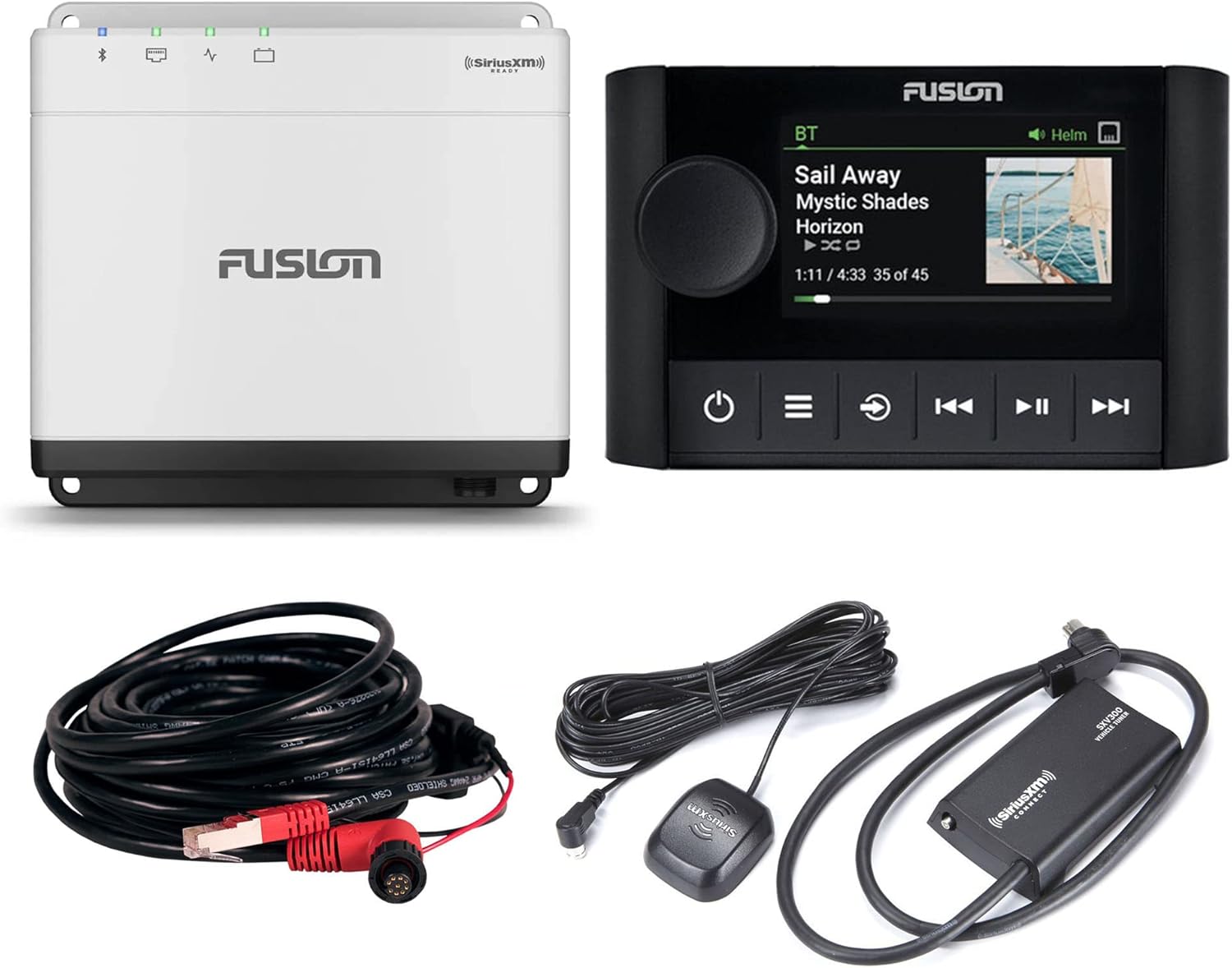 Garmin Fusion MS-WB675 Marine Hideaway Stereo with Digital Signal Processing (DSP) with MS-ERX400 Wired Remote