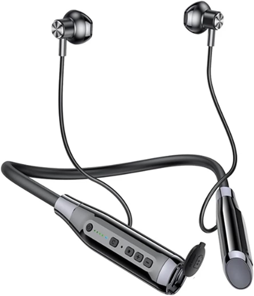 IKXO Bluetooth Headphones Wireless Neckband Bluetooth Headset with 100H Playtime,Sports Waterproof Earphones with Durability,Noise Cancelling with Mic for Phone Laptop PC TV Running Workout,Black