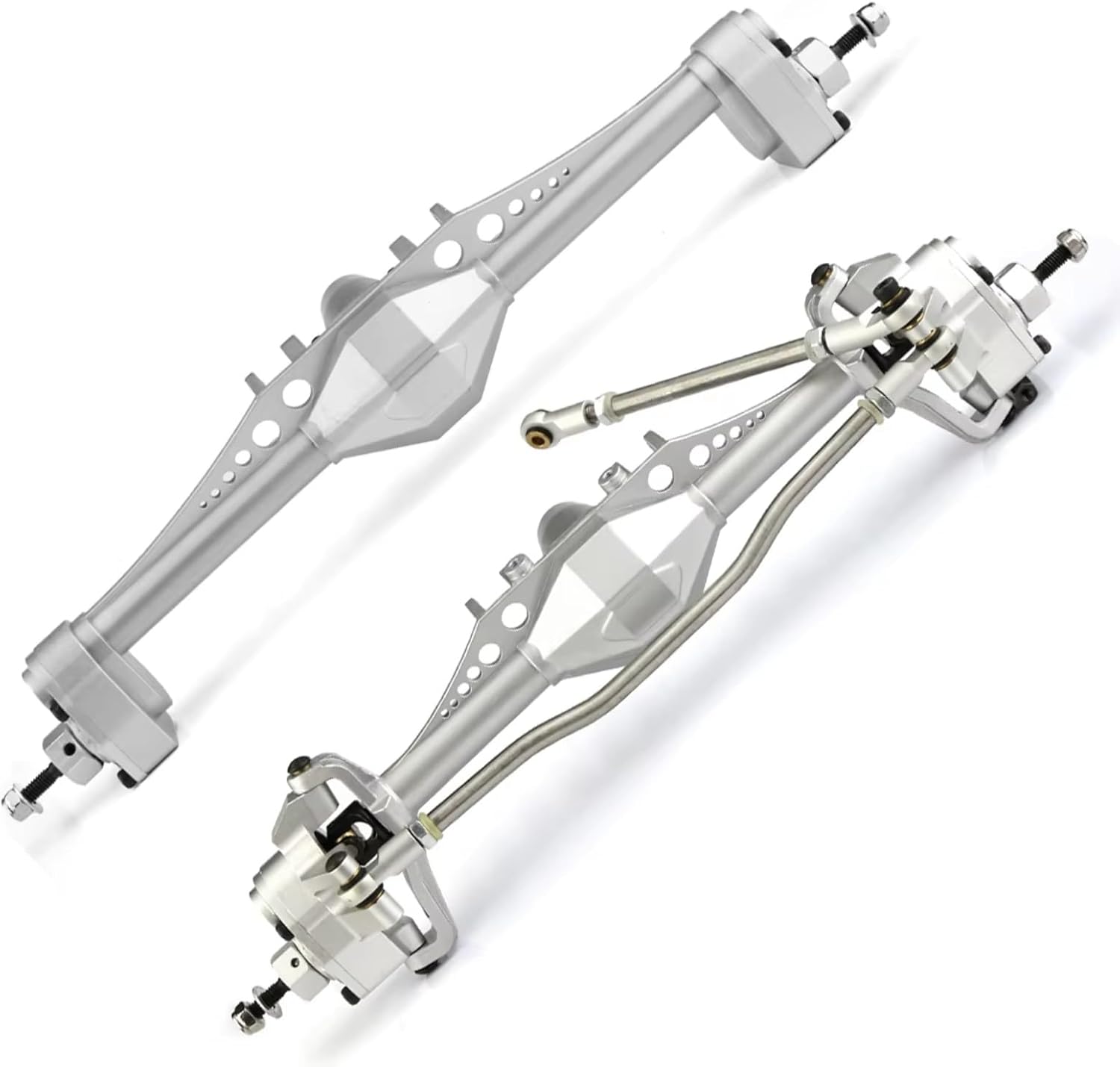 RC Car Accessories for Axial for Capra for Utb10 1.9 for Utb 1/10 2pcs Metal Currie F9 Portal Axle Front and Rear RC Crawler Car Upgrade Parts(Silver)