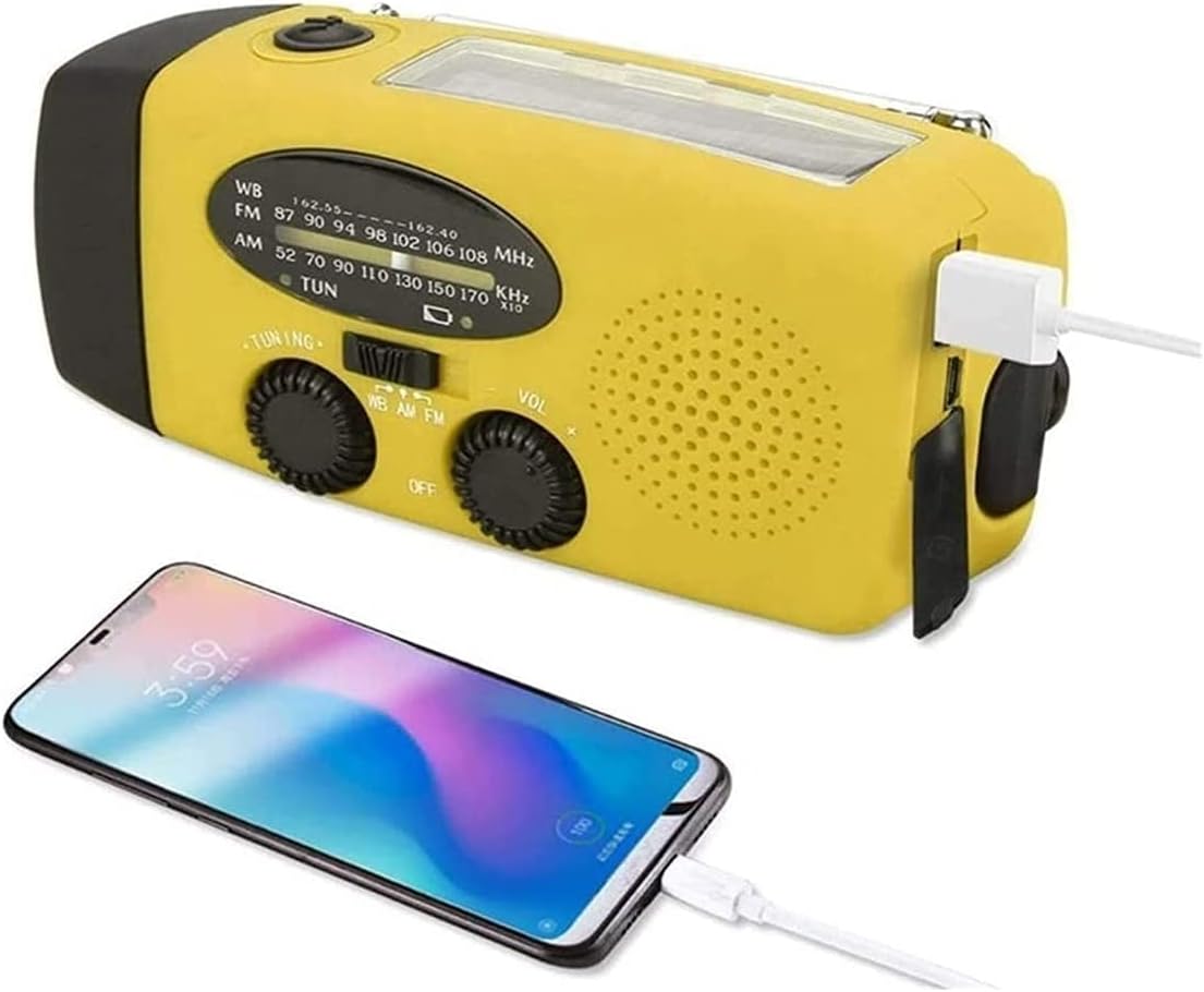 1000mAh Emergency Weather Solar Radio: Solar Charging