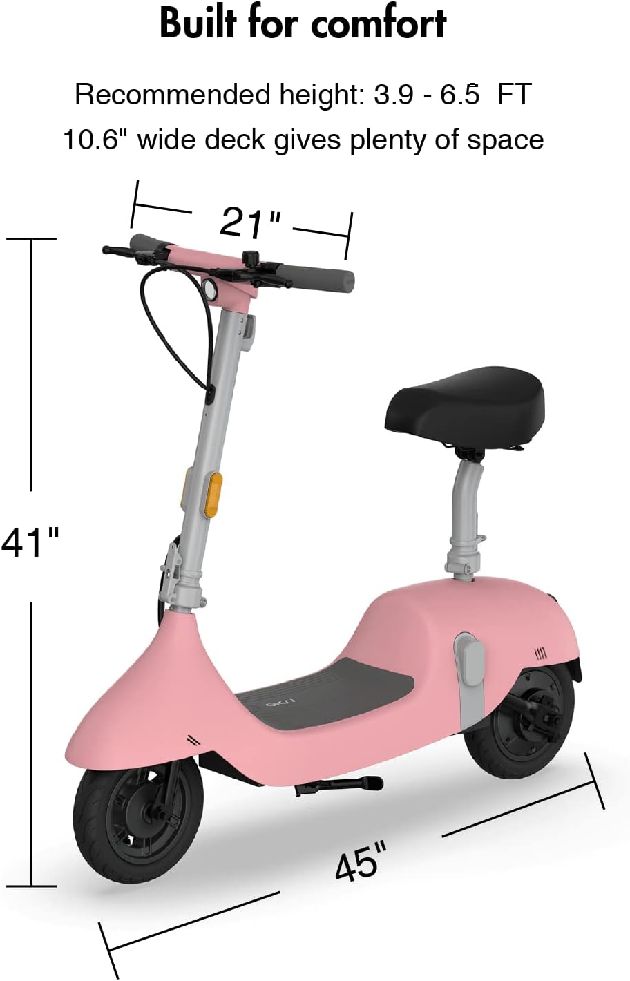 OKAI Ceetle Electric Scooter with Seat, Up to 35 Miles Range 15.5MPH, Stylish Moped Scooter for Adults,10 inch Vacuum Tires, UL 2272 Certified, EA10C Pro
