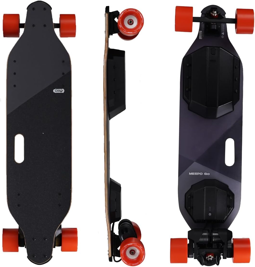 MEEPO V5 Go Electric Skateboard with Remote, 1500 * 2 Powerful Belt Motors, 26MPH Stable Top Speed，UP to 20Mlies Range, Next-Generation Performance of Electric Cruiser, for Teens and Adults