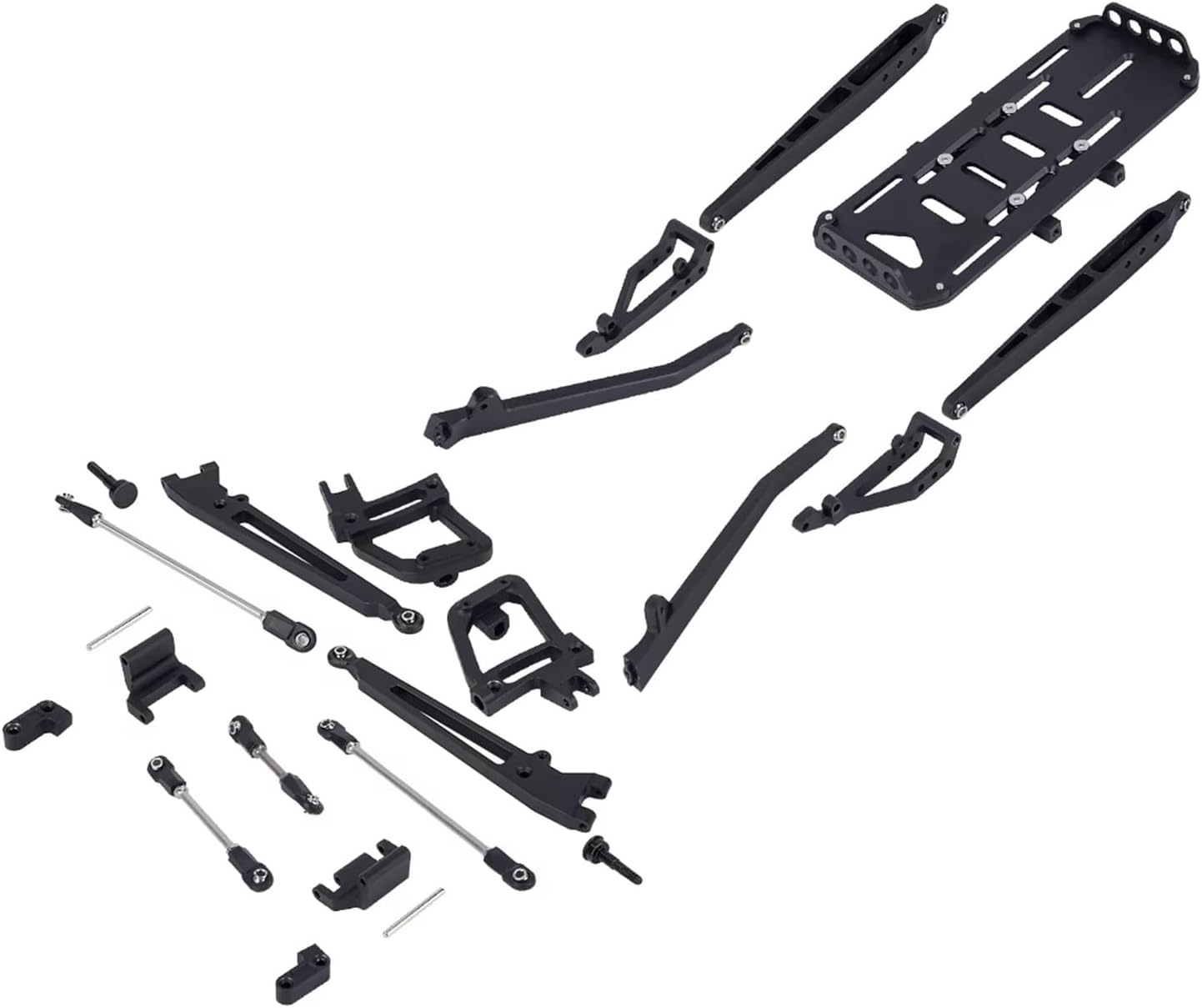 RC Car Upgrade Parts Compatible with Axial for SCX10 I II 90046 90047 2WD Pre-Runner Axle Upgrade Part Aluminum Suspension Conversion Kit for 1/10 RC Crawler(Black)