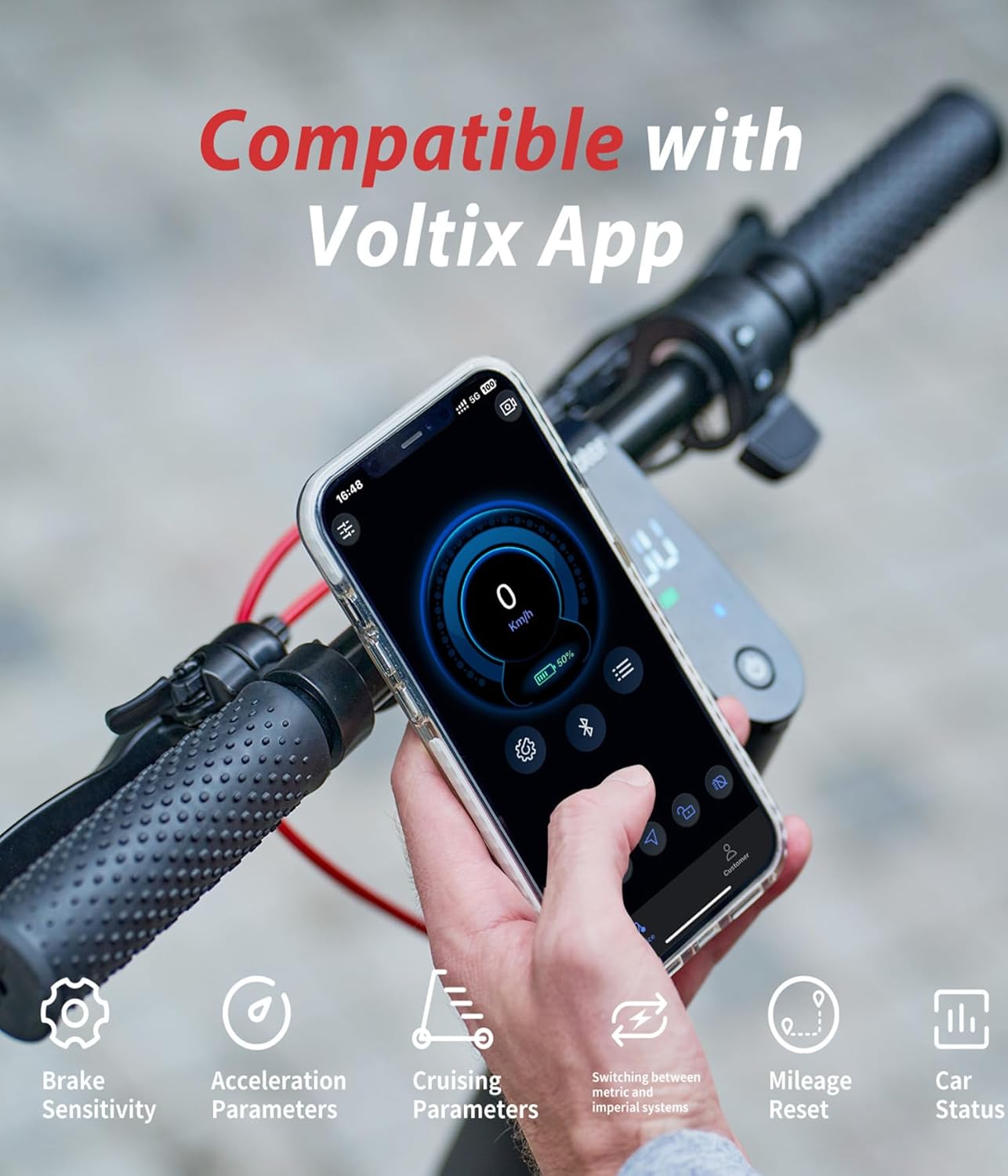 Electric Scooter, 22 Miles Long Range, 21 MPH Max Speed, 10