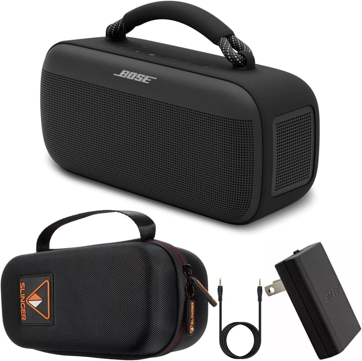Bose SoundLink Max Bluetooth Speaker + Hard Shell Travel Case and USB Plug and AUX Cable