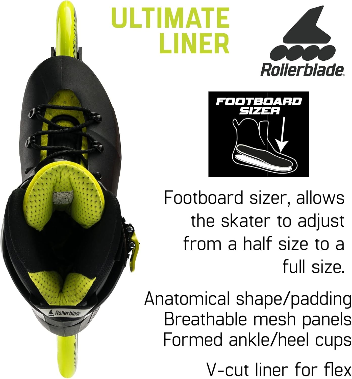 Rollerblade Maxxum 125 Unisex Adult Urban Inline Skate, Black and Lime, Performance Inline Skates