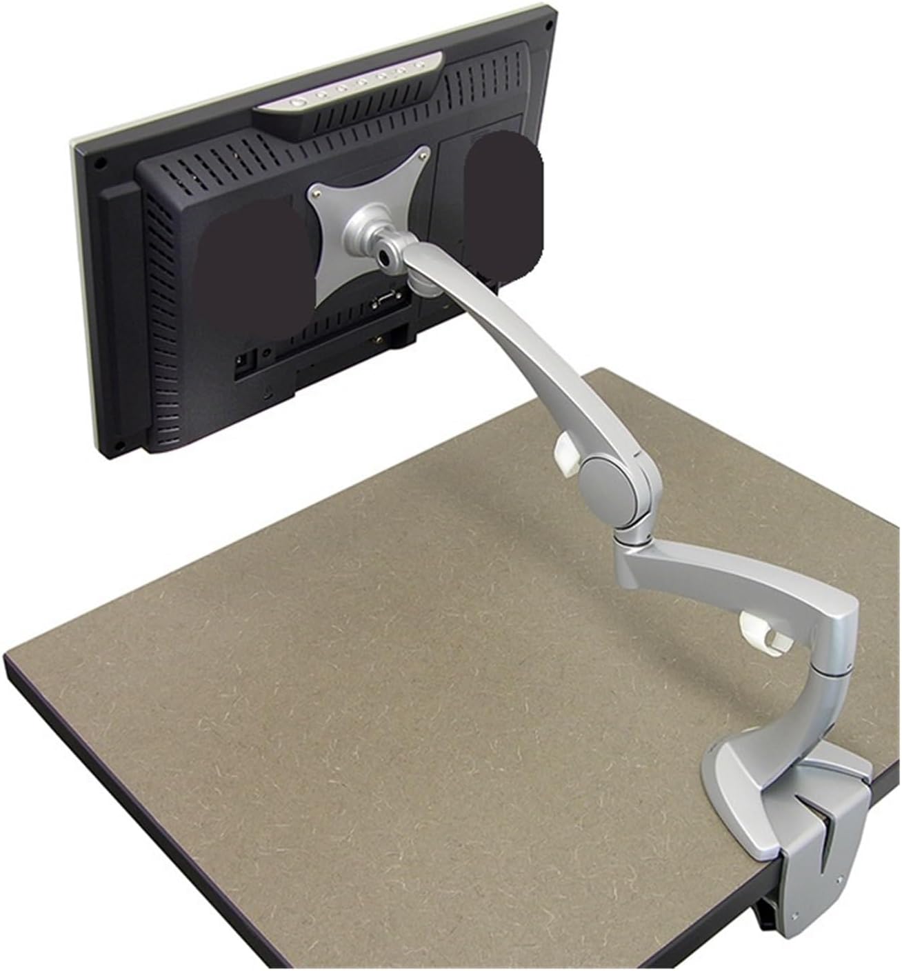 Monitor height adjustment stand swing arm